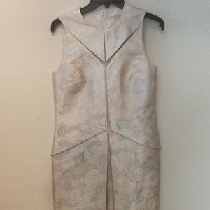 Christopher Kane Pink Metallic Floral Shift Dress US4/UK8